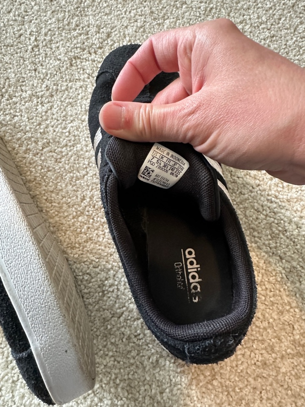 adidas Black Suede Sneakers with Silver Stripes - Picture 5 of 5